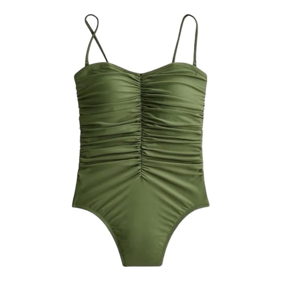 J. CREW Ruched Sweetheart One Piece Swimsuit Radiant Fuchsia Pink 24 /3X NEW - Picture 13 of 16